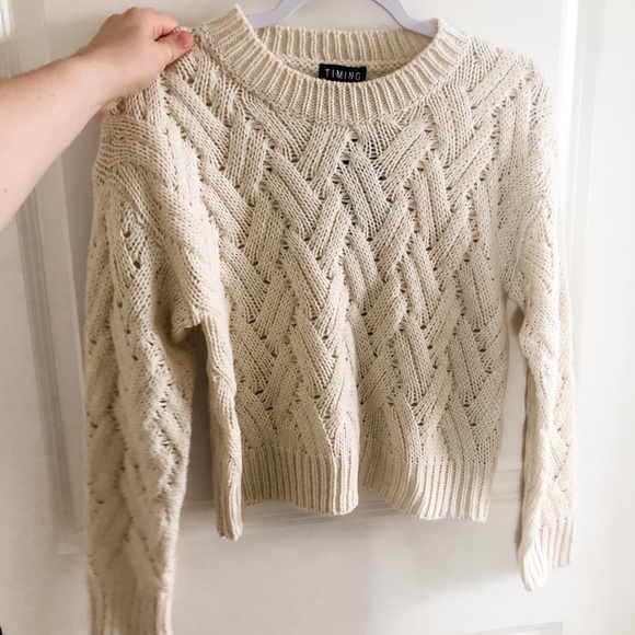 Roolee Sweaters - Cream crop sweater